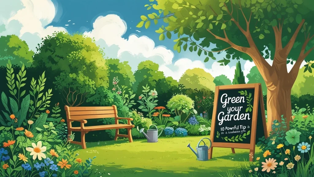 green your garden, eco-friendly yard, sustainable gardening, organic landscaping, water-saving garden tips